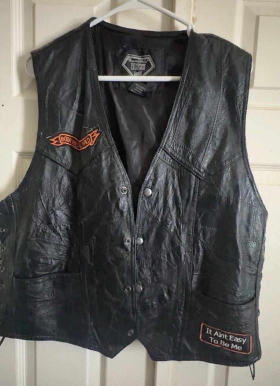 Genuine Leather Mortorcycle vest